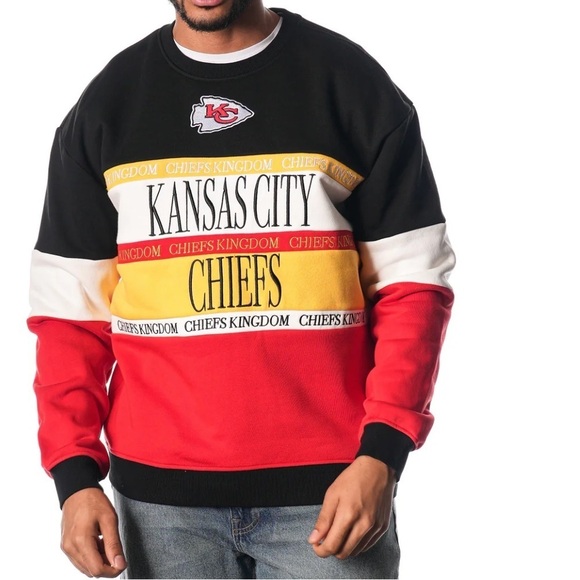The Wild Collective | Kansas City Chiefs Colorblock Sweatshirt Size Small - Picture 1 of 8